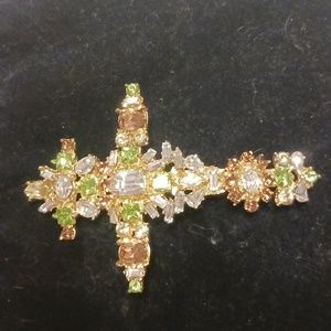 Christian Lacroix Gold and Green Brooch